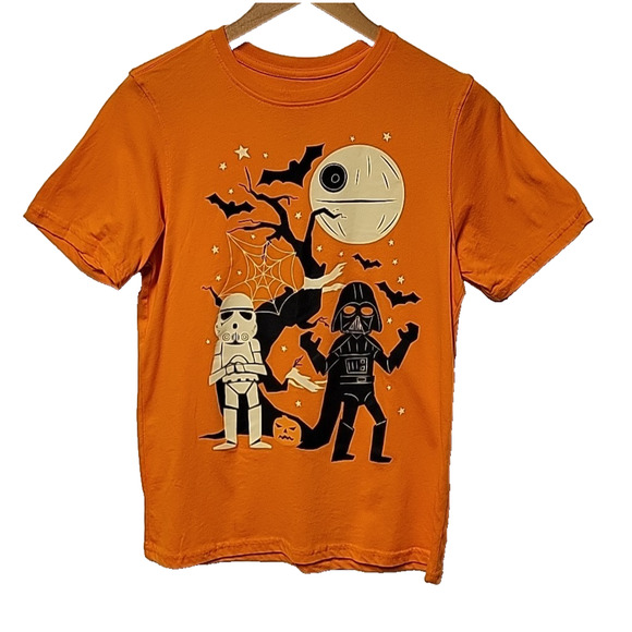 Star Wars Halloween T-Shirt Darth Vader Storm Trooper Bats Spooky Kids Size XXL - Picture 1 of 6
